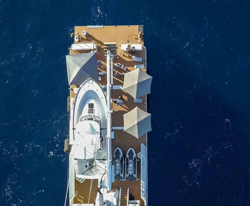 Slide: The Image of Aerial view of Damen YS 4508 yacht, 2019, on open sea. - 7