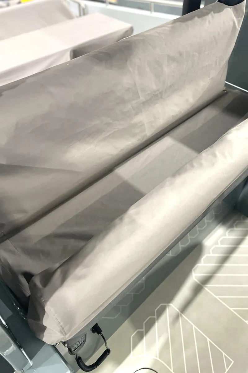 Slide: The Image of 2023 Canados 431 GLADIATOR boat seating with light gray upholstery. - 15