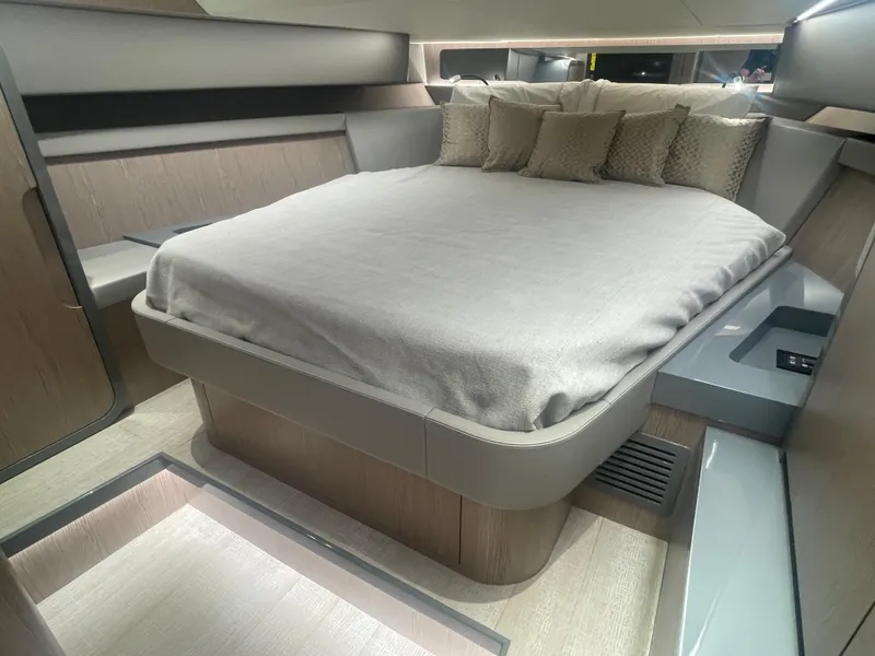 Slide: The Image of Luxurious bedroom interior of 2023 Canados 431 Gladiator yacht with modern design. - 22