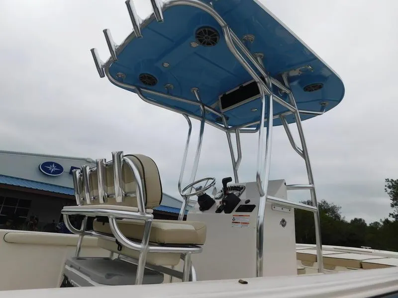 Slide: The Image of 2023 Carolina Skiff 21 LS boat with T-top and seating. - 10