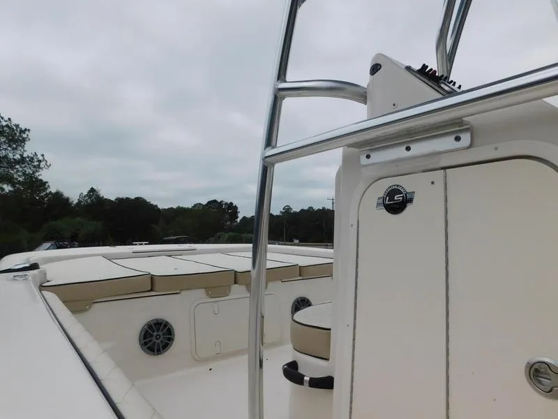 Slide: The Image of 2023 Carolina Skiff 21 LS boat interior with seating and console. - 11