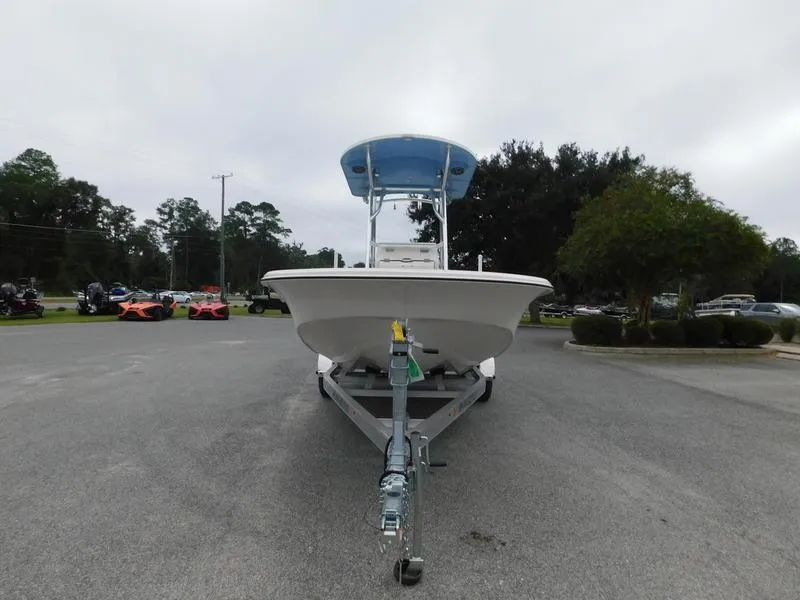 Slide: The Image of 2023 Carolina Skiff 21 LS boat on trailer, front view. - 4