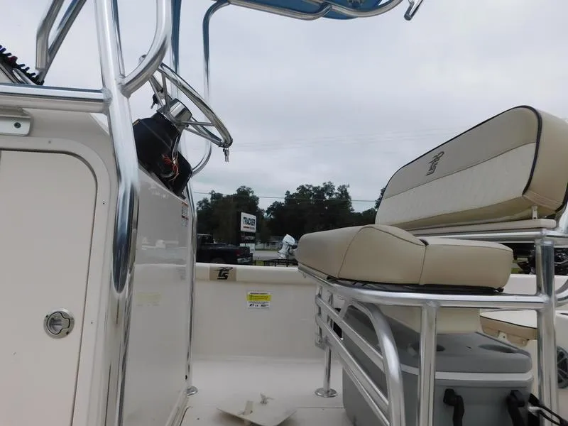 Slide: The Image of 2023 Carolina Skiff 21 LS boat interior with seating and console. - 6