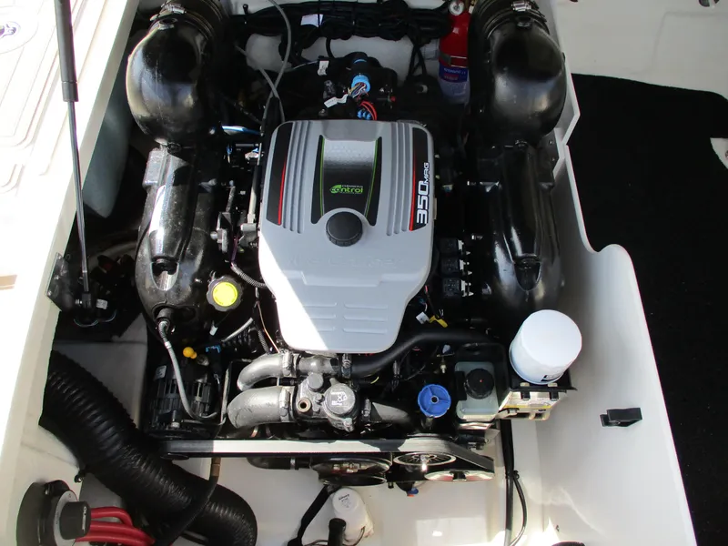 Slide: The Image of Engine compartment of 2012 Sea Ray 220 Sundeck with 350 MAG engine. - 9