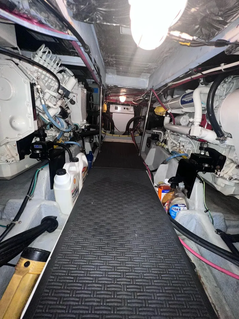 Slide: The Image of Engine room of a 2004 Meridian 490 Pilothouse yacht. - 47