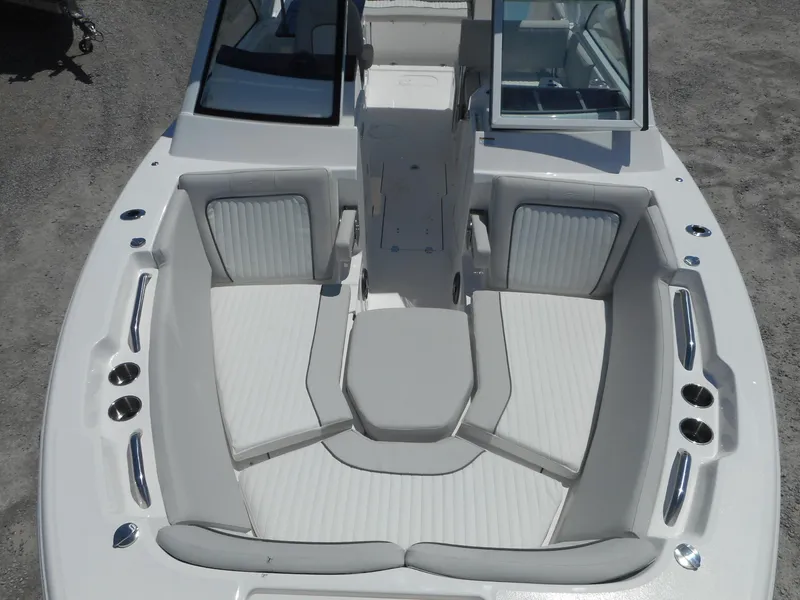 Slide: The Image of 2023 Sea Fox 268 Traveler boat interior with spacious seating and modern design. - 16