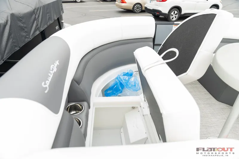 Slide: The Image of 2023 South Bay S224 Universal Lounge 200HP interior seating and storage. - 22