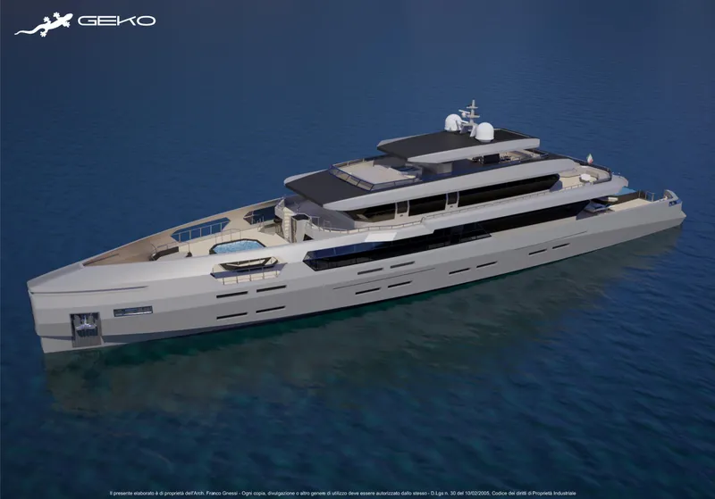 Slide: The Image of Luxury yacht "Franco Gnessi DYD YH GEKO" 2024 model, cruising on calm blue waters. - 3