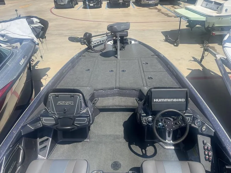 Slide: The Image of 2021 Skeeter ZXR 20 fishing boat interior with Humminbird electronics. - 6
