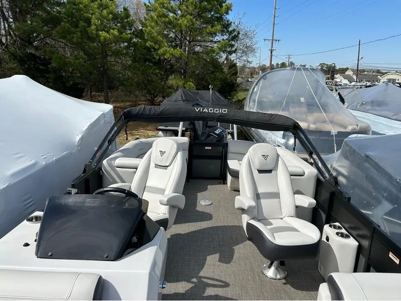 Slide: The Image of 2023 Viaggio D23U boat with luxurious seating and sleek design. - 15