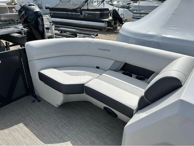 Slide: The Image of 2023 Viaggio D23U boat with sleek seating and modern design. - 7