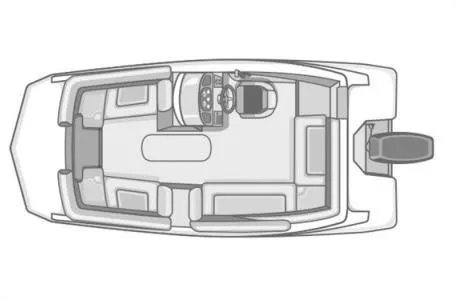 Slide: The Image of Top view of 2023 Starcraft SVX211 boat layout. - 2