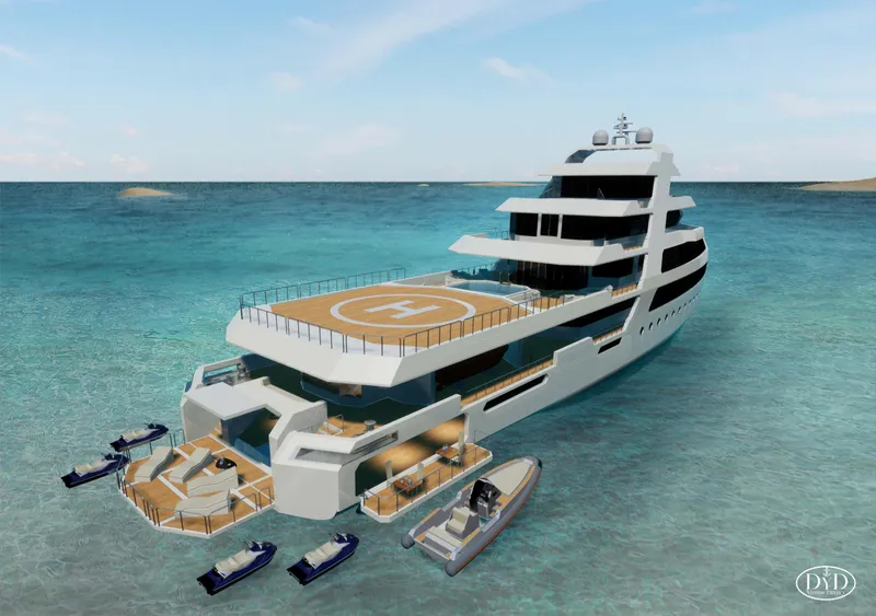 Slide: The Image of Luxurious 2025 Franco Gnessi DYD YH NAUTILUS yacht with helipad and multiple decks. - 3