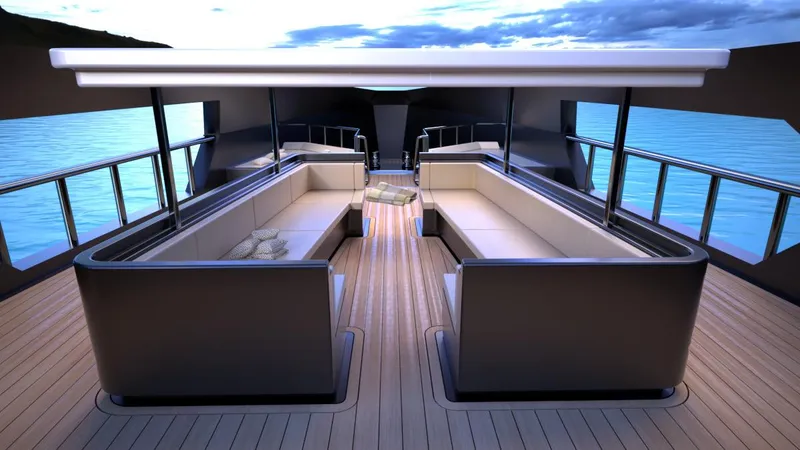 Slide: The Image of Luxurious yacht deck with modern seating, Custom Franco Gnessi DYD YH MUMBLE, 2025 model. - 8