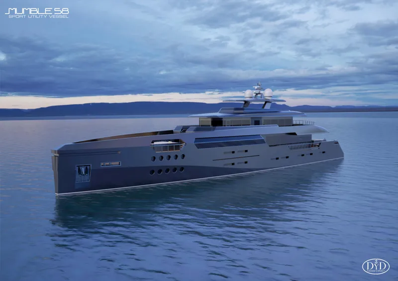 The Image of Luxurious 2025 Franco Gnessi DYD YH MUMBLE yacht on serene water at sunset. - 0