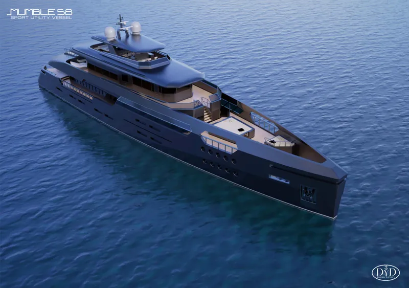 Slide: The Image of Luxurious 2025 Franco Gnessi DYD YH MUMBLE yacht on serene blue waters. - 2