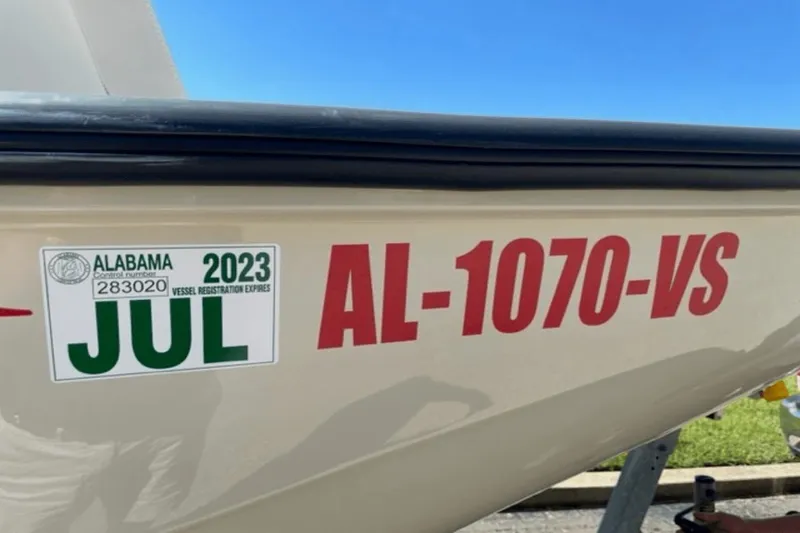 Slide: The Image of 2021 Boston Whaler 210 Montauk with Alabama registration expiring July 2023. - 23
