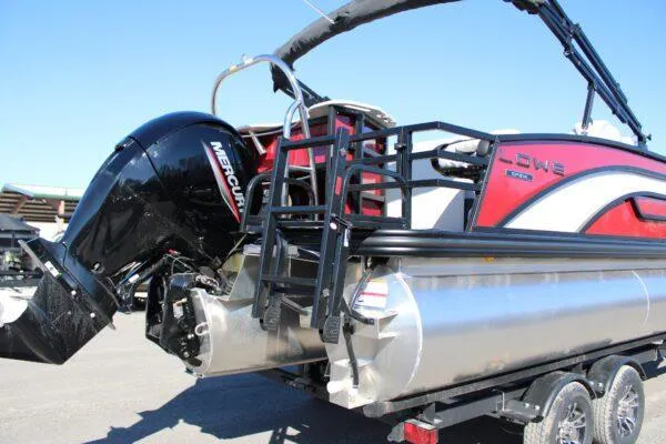 Slide: The Image of 2023 Lowe SF214 Sport Fish pontoon boat with Mercury outboard motor. - 4