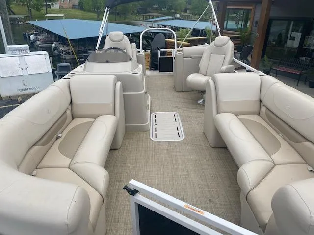 Slide: The Image of 2017 JC 245 TT Spirit pontoon boat with spacious seating and modern design. - 3