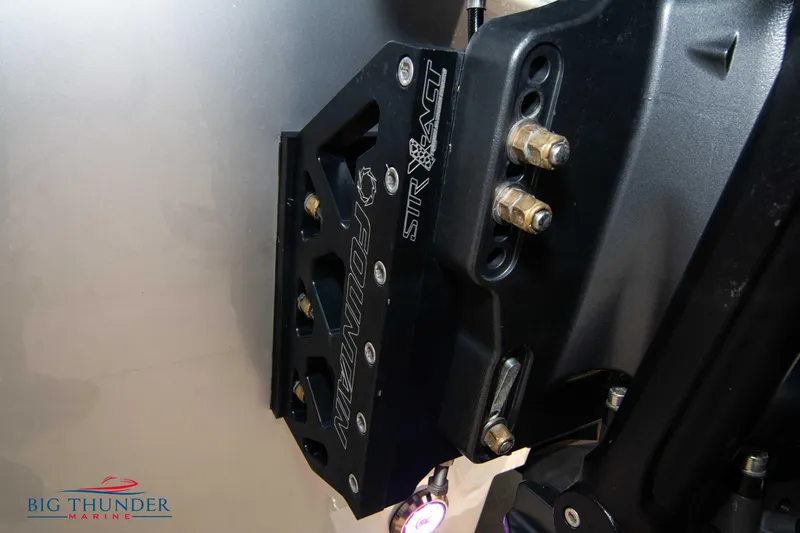 Slide: The Image of Close-up of 2025 Fountain 34 Thunder Cat engine mount. - 11