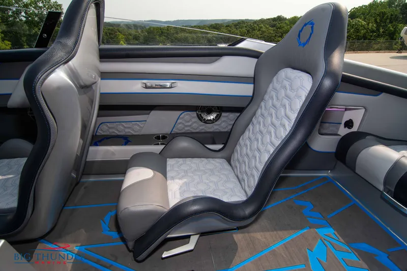 Slide: The Image of 2025 Fountain 34 Thunder Cat interior with stylish seating and modern design. - 31