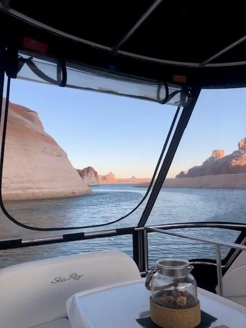 Slide: The Image of View from 2007 Sea Ray 36 Sedan Bridge, scenic canyon waters. - 20