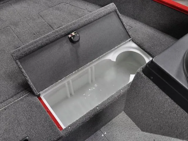 Slide: The Image of 2023 Lund 1650 Angler SS fishing boat with rod storage compartment. - 4