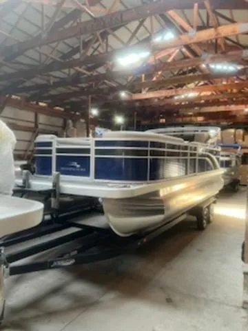 Slide: The Image of 2023 Bennington 22 SL SX21 logo on boat exterior - 2