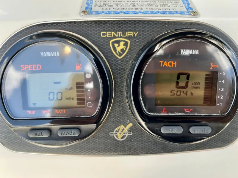 Slide: The Image of 2005 Century 2600 Center Console Yamaha speed and tachometer gauges - 21