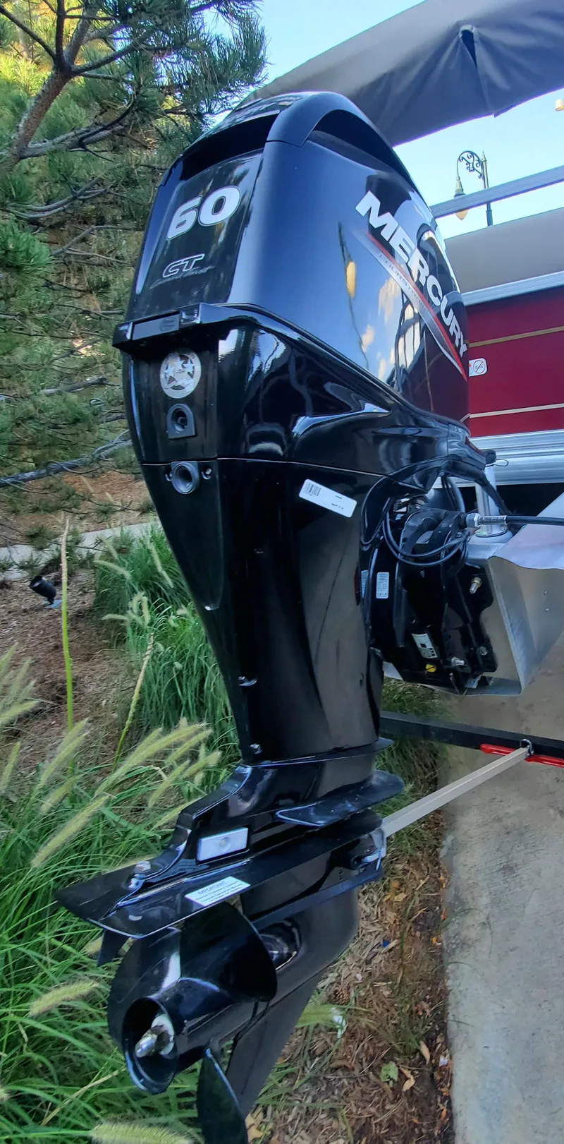 Slide: The Image of 2023 Sun Tracker Party Barge 18 DLX with Mercury 60 HP outboard motor. - 5