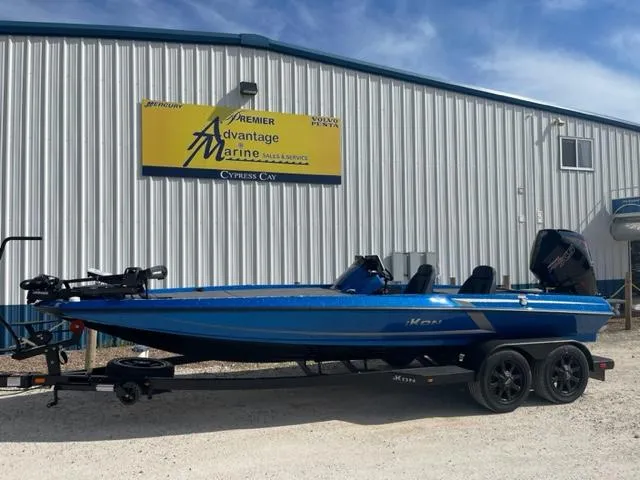 The Image of 2024 iKon LX21 blue boat on trailer outside Advantage Marine. - 0