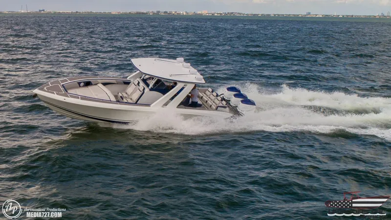 Slide: The Image of 2018 Statement 38 Open boat cruising on open water. - 48