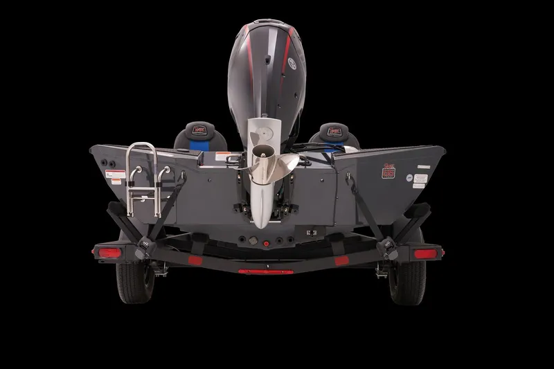 Slide: The Image of 2023 Ranger RT188P boat rear view with motor and trailer. - 22