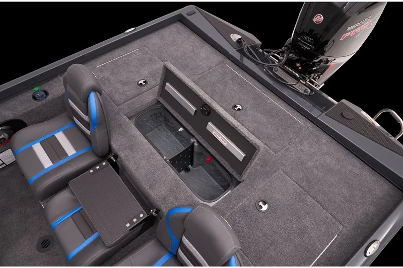 Slide: The Image of 2023 Ranger RT188P boat interior with seating and storage compartments. - 32