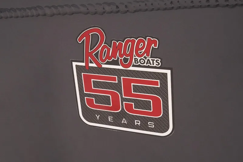 Slide: The Image of Ranger Boats 55 Years logo on 2023 Ranger RT188P model. - 39