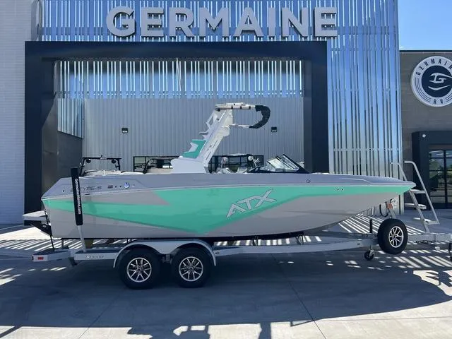 Slide: The Image of 2023 ATX Boats 22 TYPE-S on trailer at Germaine dealership. - 1