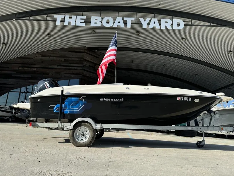 Slide: The Image of 2022 Bayliner Element E18 boat on trailer at The Boat Yard. - 13