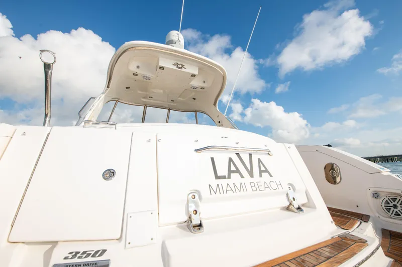 Slide: The Image of 2009 Sea Ray 350 Sundancer yacht named Lava docked in Miami Beach. - 44