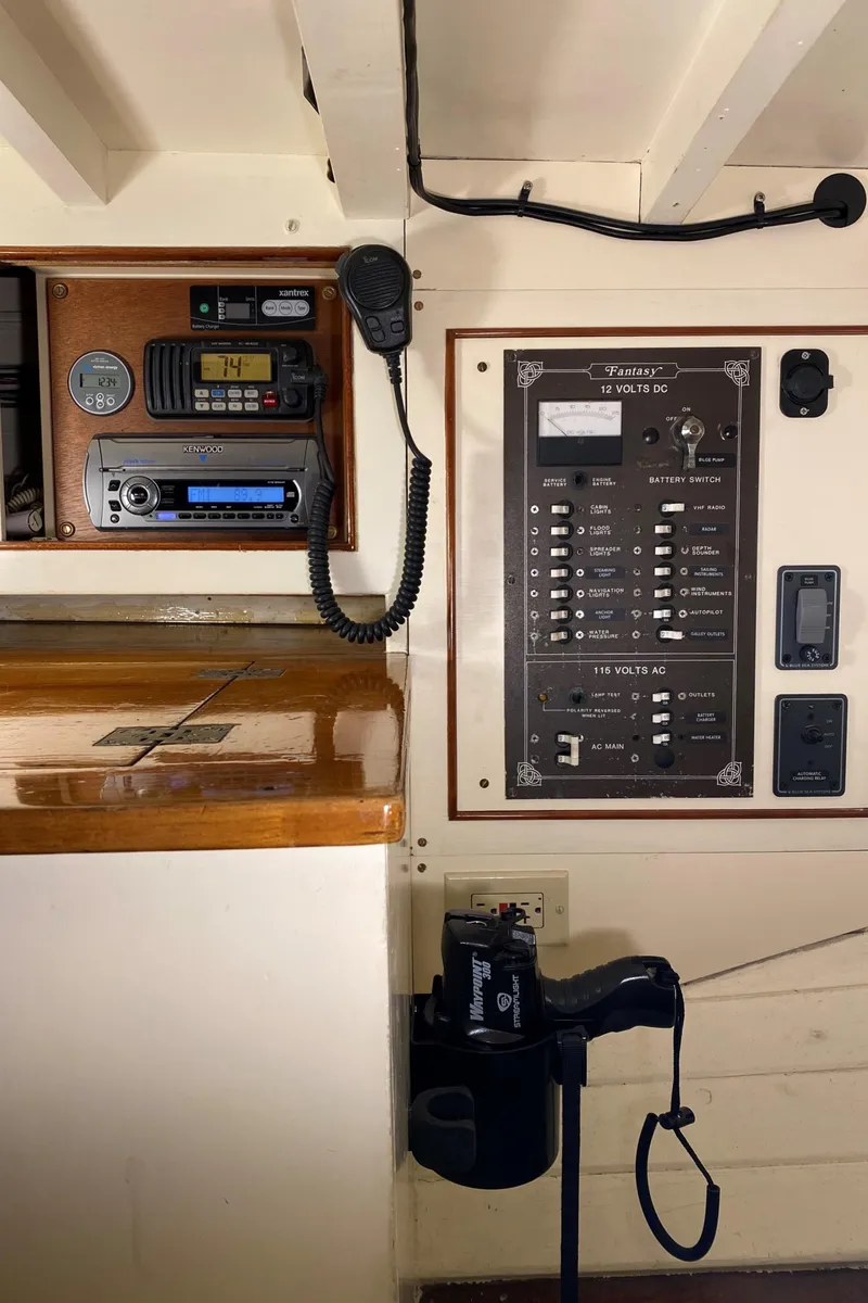 Slide: The Image of Interior of 1958 Sparkman & Stephens Nevins 40 sailboat with neatly coiled ropes. - 25