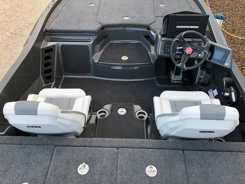 Slide: The Image of 2024 iKon LX20 boat interior with dual seats and advanced navigation system. - 6