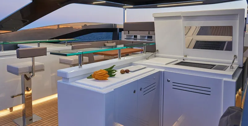 Slide: The Image of Luxury outdoor kitchen on the 2023 Astondoa 100 Century yacht. - 16