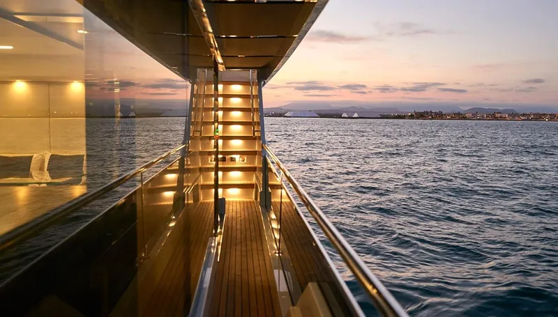 Slide: The Image of Luxury Astondoa 100 Century yacht at sunset, 2023 model. - 21