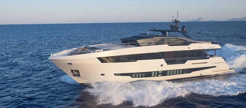 Slide: The Image of 2023 Astondoa 100 Century yacht cruising on open water. - 6