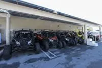 Slide: The Image of 2017 Yamaha Boats GP1800 models parked under a shelter. - 18