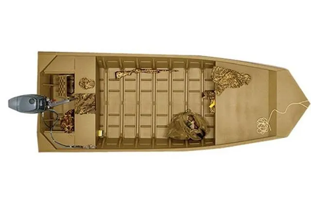 Slide: The Image of 2022 G3 1652VBW aluminum fishing boat, top view. - 1