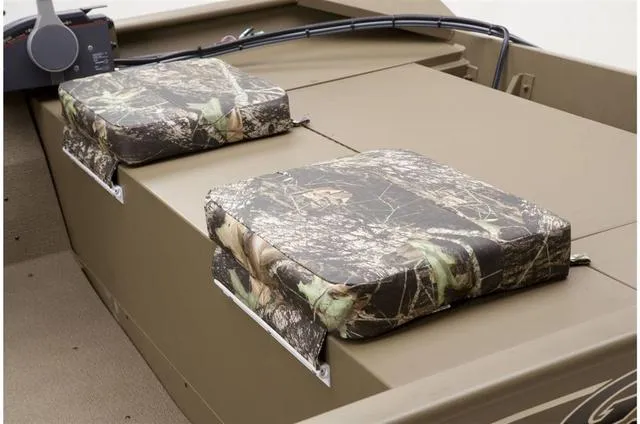 Slide: The Image of 2023 G3 1648LW boat with camo seat cushions. - 5