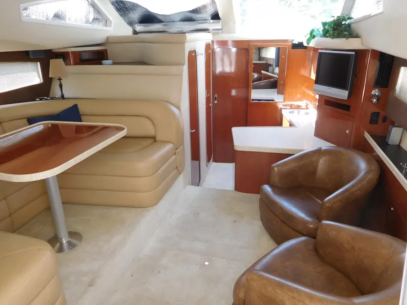 Slide: The Image of Luxurious interior of 2007 Regal 4080 Sportyacht with leather seating and modern amenities. - 36