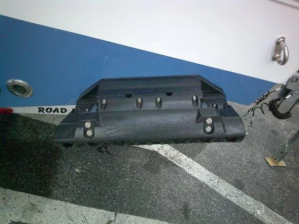 Slide: The Image of 2023 Sportsman 232 Open boat with Seakeeper stabilizer on a trailer. - 7