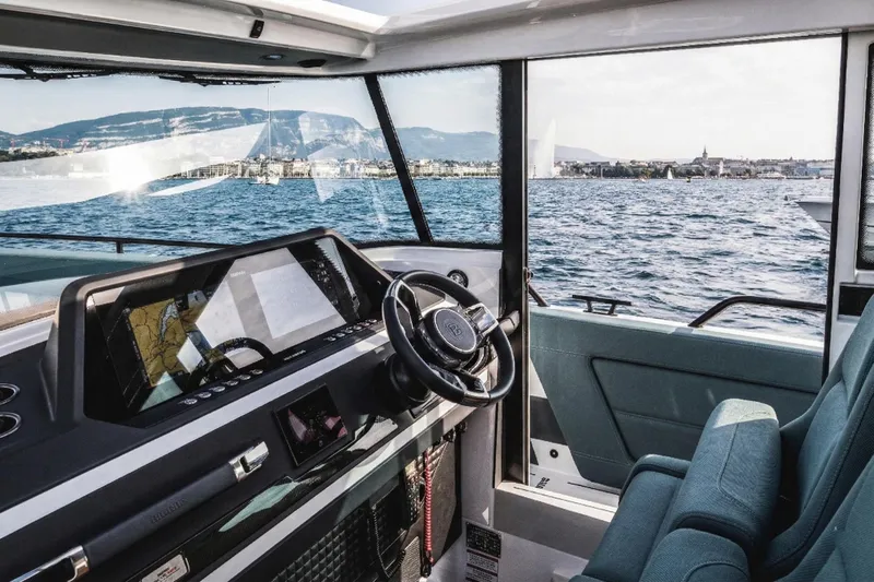 Slide: The Image of 2024 BRABUS Shadow 500 Cabin Wet Bar interior with scenic ocean view. - 4