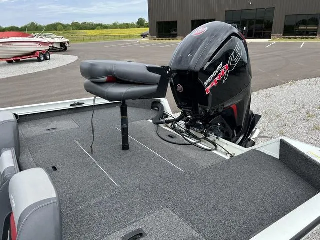 Slide: The Image of 2018 Lowe Stinger 188 boat with Mercury Pro XS outboard motor. - 12